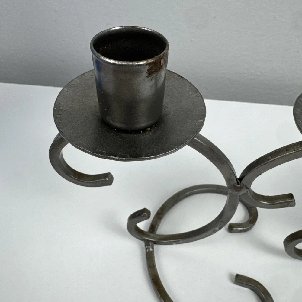 Vtg 80s Dalagruppen Sweden Wrought Iron 4 Taper Candle‎ Holder Scandinavian